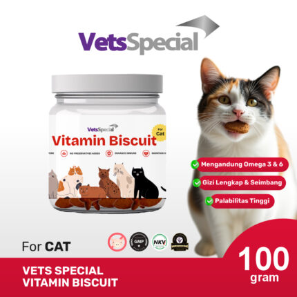 Vets Special Vitamin Biskuit Kucing - Snack Untuk Kucing 100gr